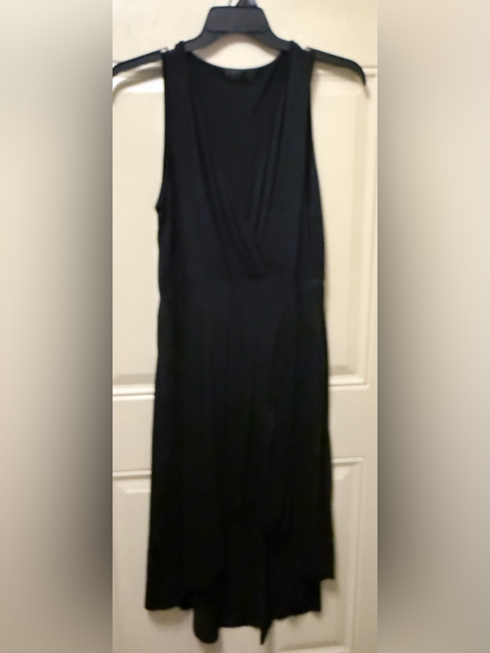 Seta T Black Sleeveless Wrap Style High Low Dress Size XL
